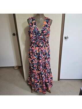 NEW French Connection XL Twist Front Sleeveless Maxi Dress Floral Lightweight
